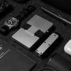 Platinum Vault Key Case styled alongside Platinum Evolve Smart Wallet